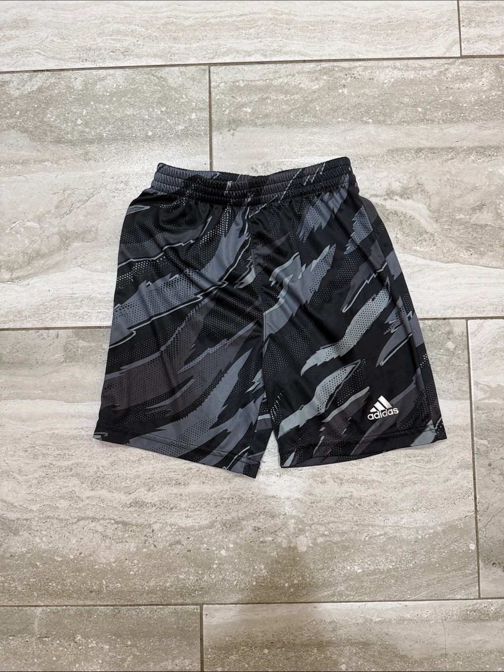 adidas Black & Gray Graphic Athletic Shorts